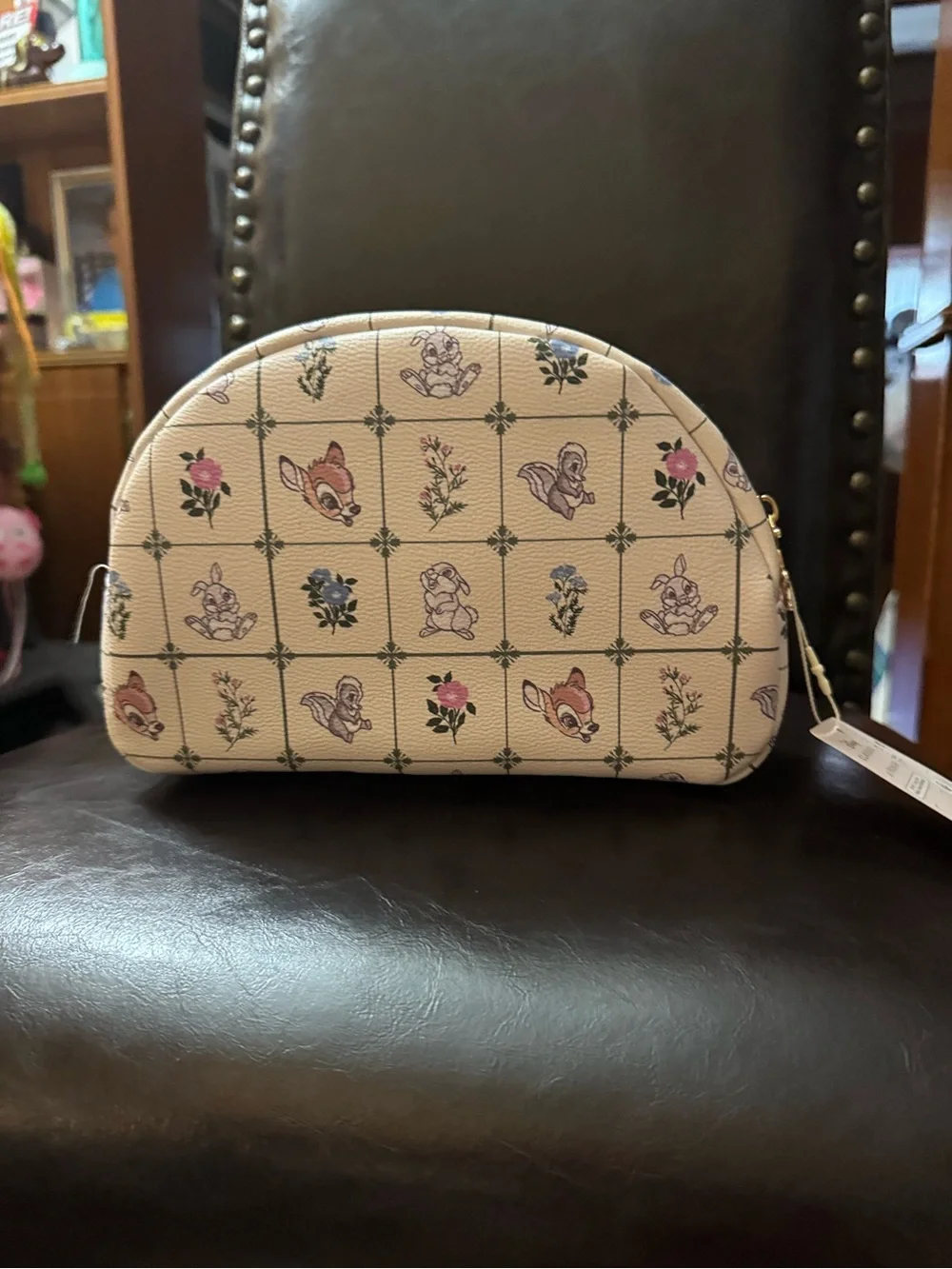 Primark Cream Floral & Character Cosmetic Pouch - Women's Makeup Bag